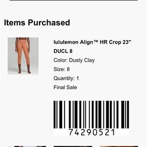 lululemon Align™ High-Rise Crop 23" Dusty Clay